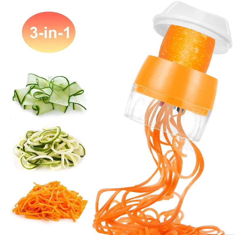  Handheld Spiralizer Vegetable Slicer, 4 in 1 Heavy Duty Veggie  Spiral Cutter - Zoodle Pasta Spaghetti Maker : Home & Kitchen