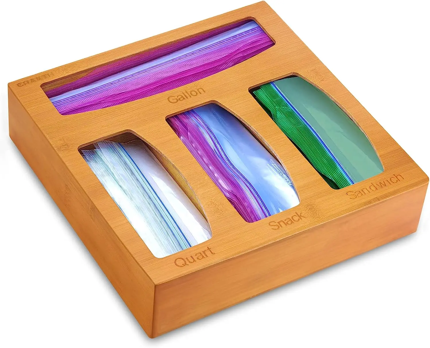 Bag Storage Organizer for Kitchen Drawer Compatible with Gallon, Quart, Sandwich and Snack Variety Size Bag