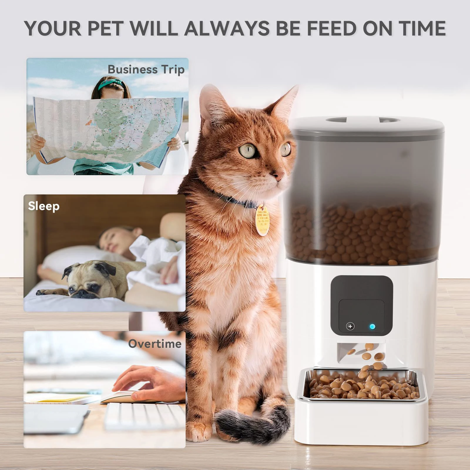 Petdom Pet 6l Smart Cat Feeder Wifi Mobile Phone App Remote Control Dog