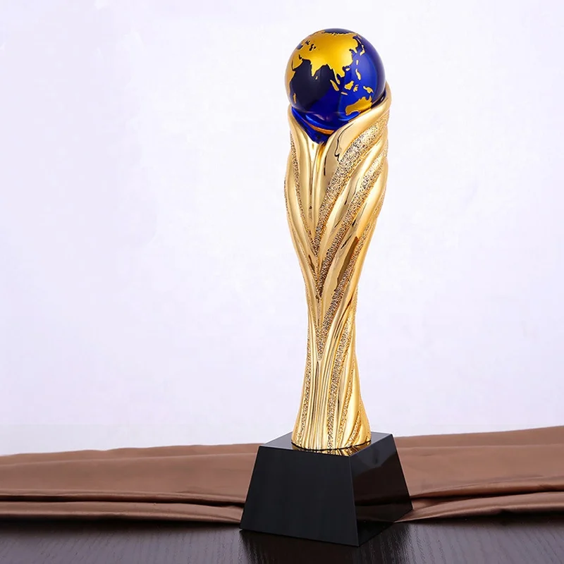 Sports crystal resin trophies customized three colors gold silver bronze all kinds of balls