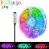 Tira LED RGB 5050 con controlador en línea de 3 botones 12LED/m
