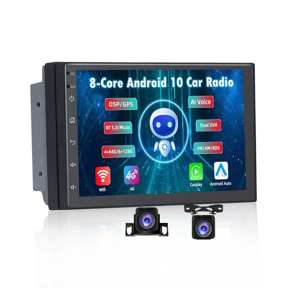Jmance 7inch 2 DIN 1+16/2+32GB 1024*600 Bt Support Wireless/Wired Carplay Android  Auto Car Radio Navigation - China Car Videco, Car Radio