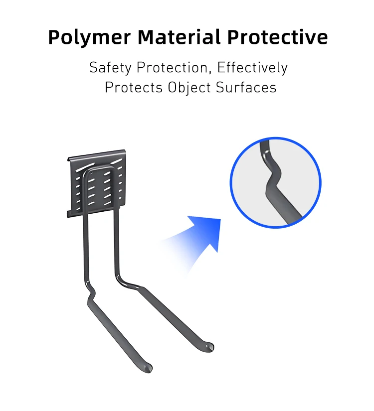 Eight-inch Deep Double Hook Multi-function Black Wall Mounted Hooks Metal Wall Hook details