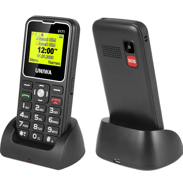 V171 Elderly Senior Ultra-Compact Cell Phone with Voice Changer and SOS Function Features