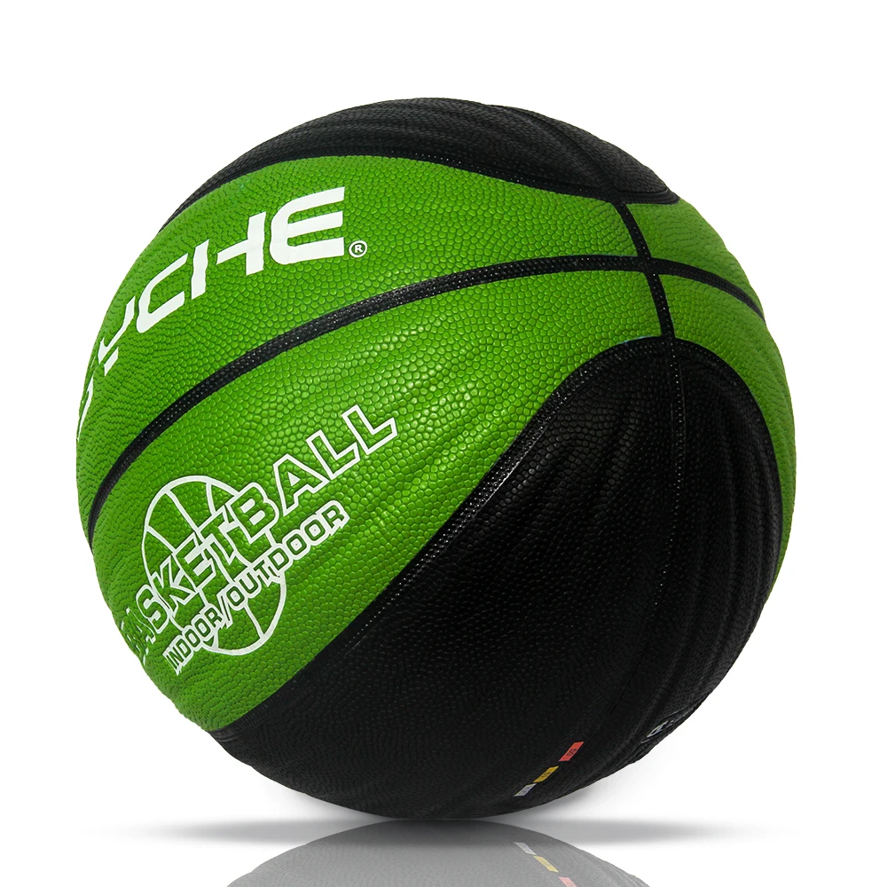 Fashion Design Full Green Basketball Advance Composite Hygroscopic Pu