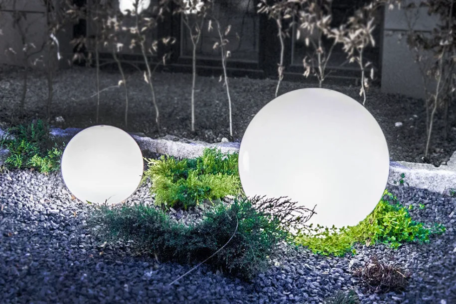 Solar LED Ground Round Ball Automatic Waterproof Warm White Outdoor Path Garden Ball Light