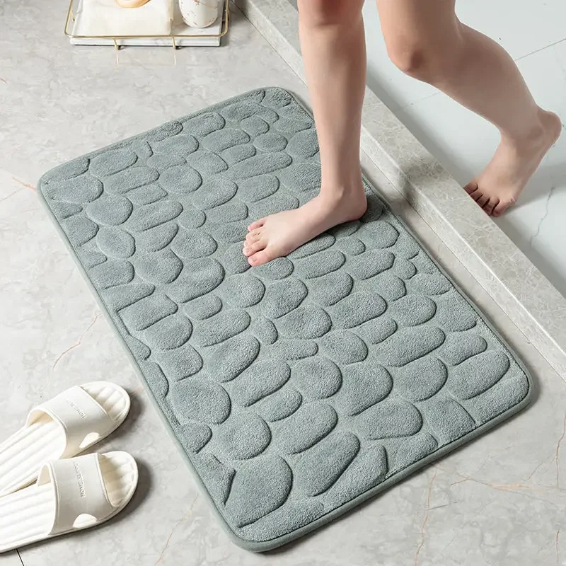 40*60cm Velvet Environmental Protection Non Slip PVC Bottom Bathroom Mat 1.5cm Thickness 3D Memory Foam Bath Mat