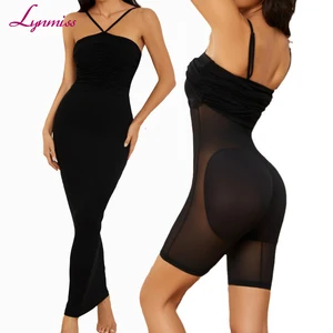 High Compression Ladies Shapewear Long Dress with Tummy Control  Shaping Dress Knitted Fabric