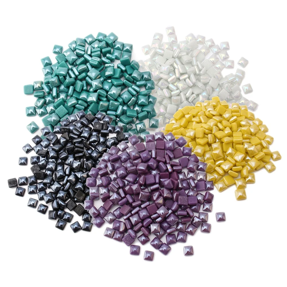 Wholesale Colorful Iridescent Smooth Edge Bulk Diy Mirror Mosaic Pieces Tile for Crafts