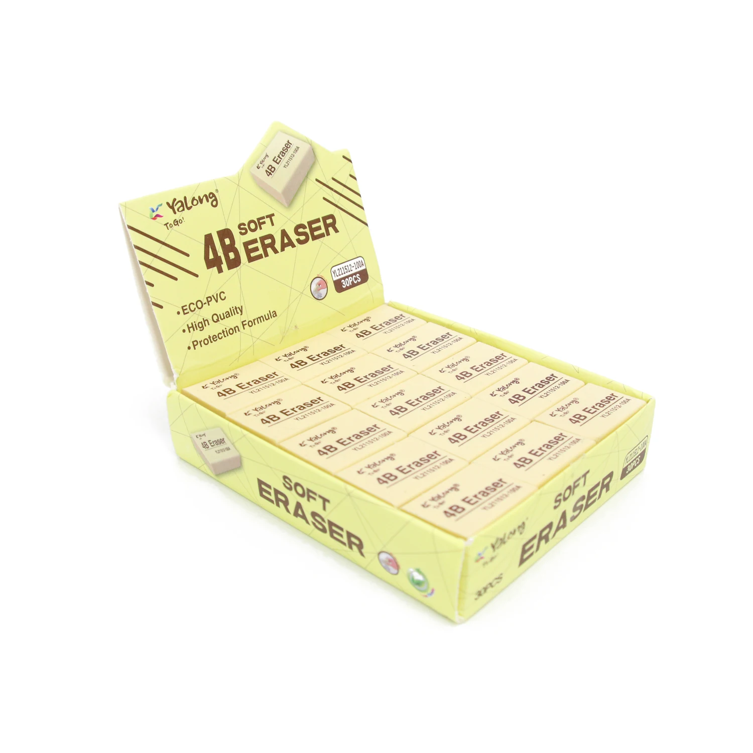 Классический нетоксичный ластик-карандаш Yalong канцелярские товары для студентов однотонные на заказ новый стиль