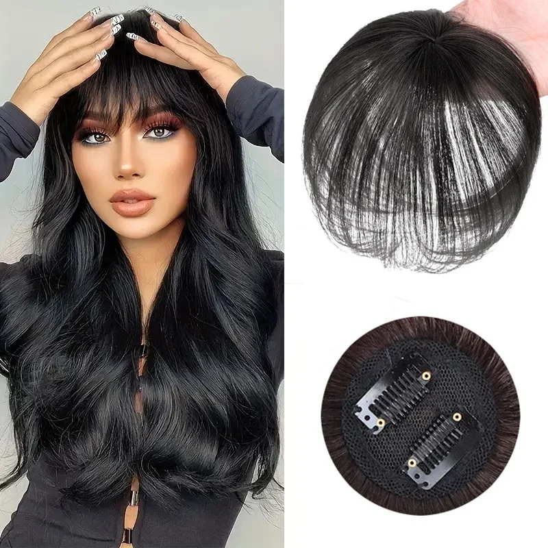 2 BB-Clips, 100 % Echthaar, Clip-In-Topper für Frauen, 15,2 cm, glatter Stil, Haarteile_voghion.com