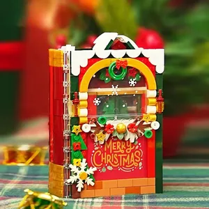 EPT Popular Christmas Album Book Creative Building Block Set Santa Claus Story Book Creative Building Block Toy for Kids
