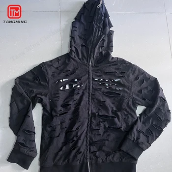 Clothing Manufacturer Custom Luxury Streetwear High Quality Full Zip Hoodie Design 100% Cotton Heavy Weight Hoodie Customisable