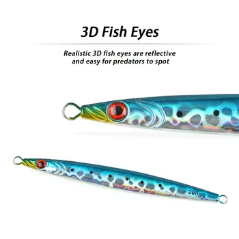 Pave Way Cross-Border Iron Plate Lure Bait Long-Distance Casting Laser Metal Lead Fish Hard Bait 150g/200g Luminous Colors – Metal Jig – view 5