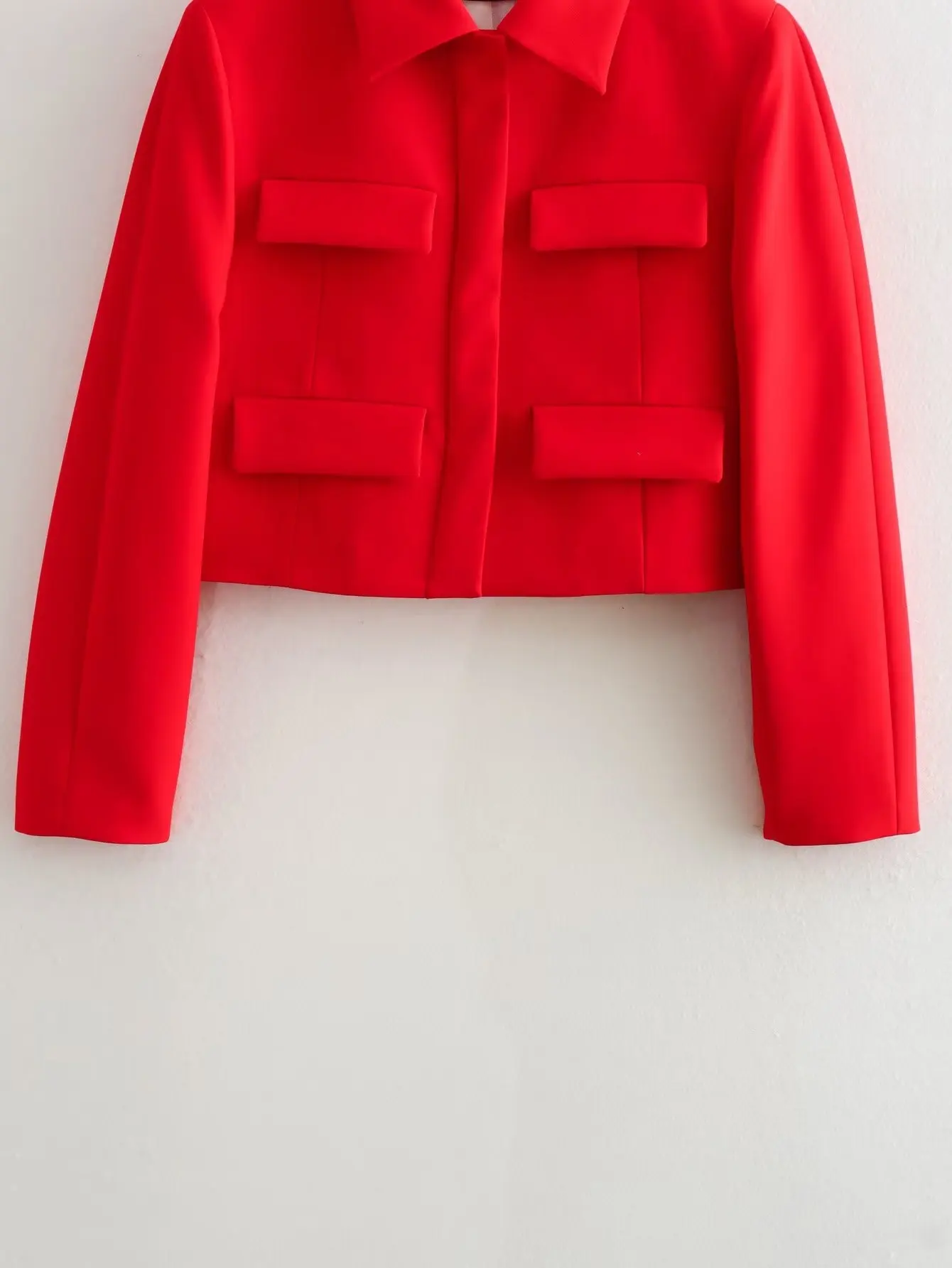 Zatrhmbm Women 2023 New Fashion Clamshell Decoration Cropped Blazer