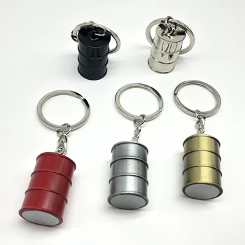 Manufacturer customized metal keyring oil bucket paint bucket key holder oil drum keychain
