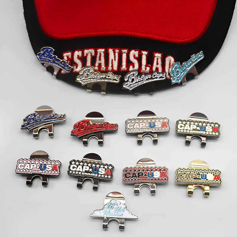 Hot Sell Custom Logo Blød Emalje Metal Lapel Hat Pins Glitter Custom Hat Clips