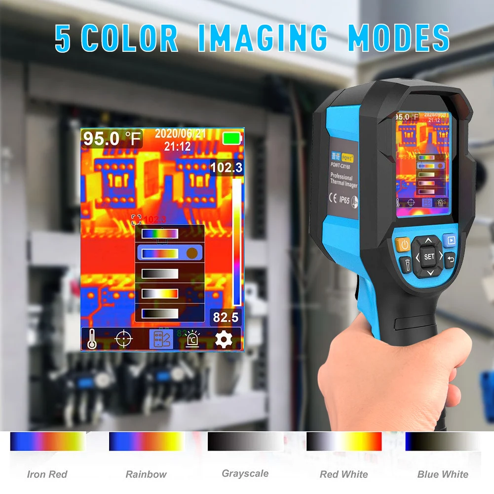 PQWT CX160 Hand Held Pipe Leak Detector Device Imager Thermal