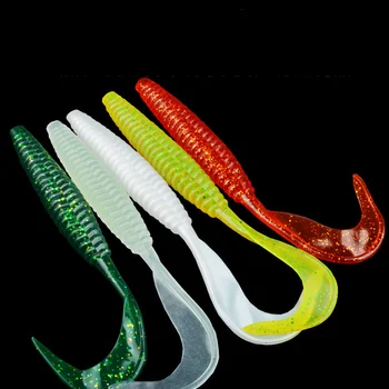 13cm 5.5g Big Sickle Curly Tail Soft Worm Lure, Grub Curly Tail Artificial Soft Bait – Soft Lure – view 5