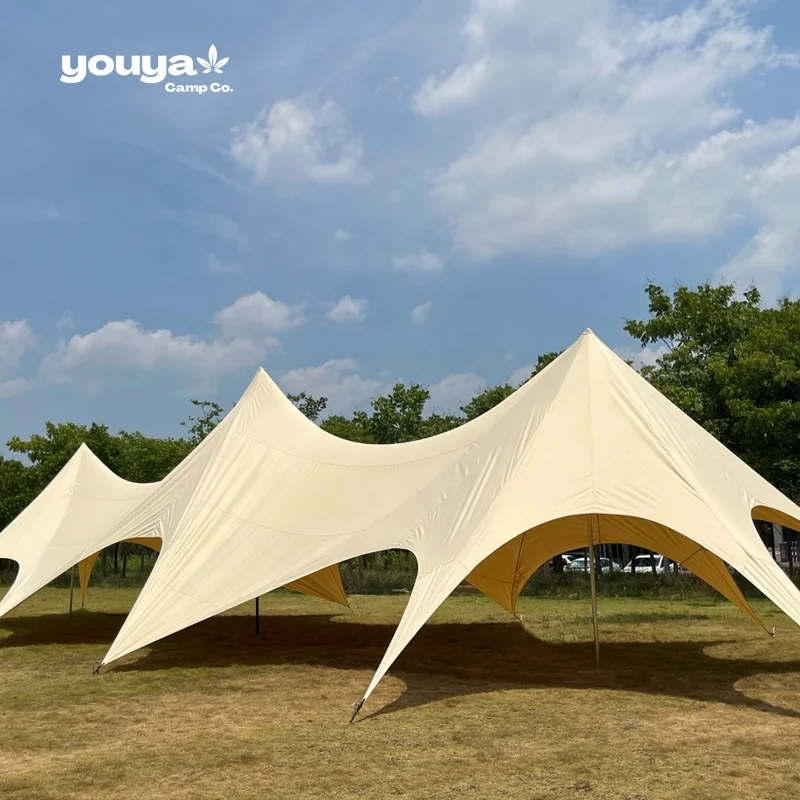 Factory Outdoor Canopy Tent 40-80 People Three Peaked Large Waterproof  Tents Camping Party Wedding Stretch Tent for Event