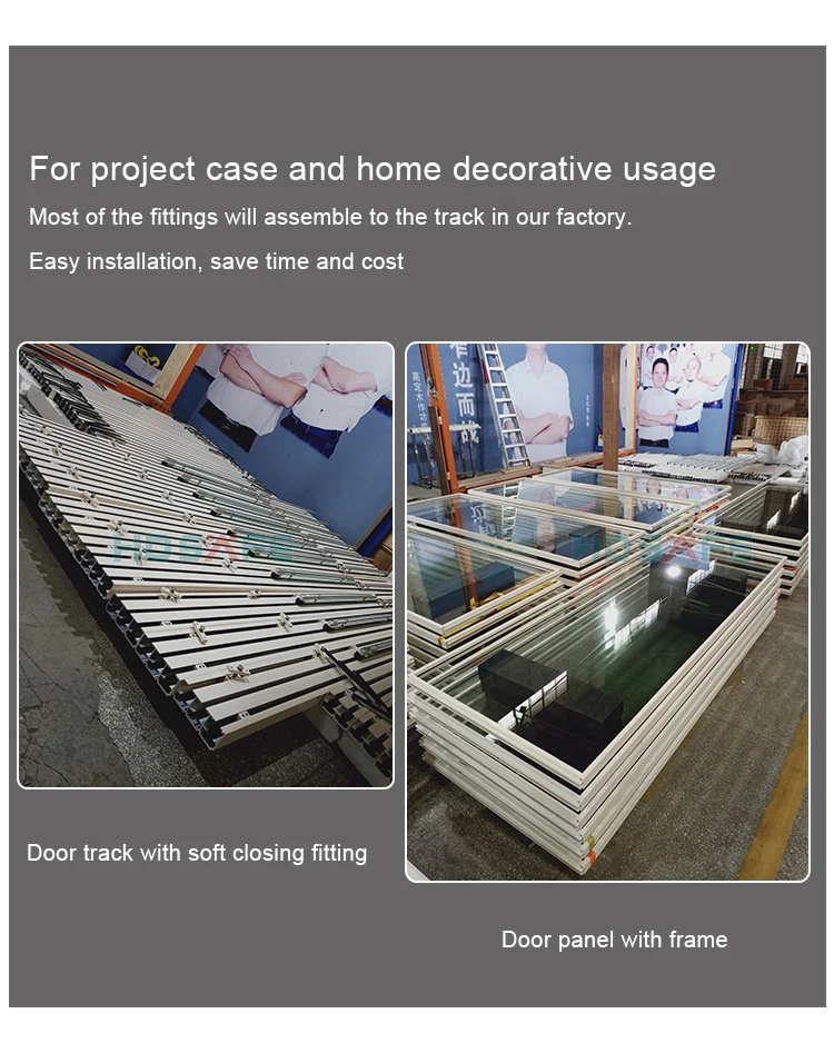 Simple Design Wooden Sliding Bathroom Door Hidden Track System Wall ...