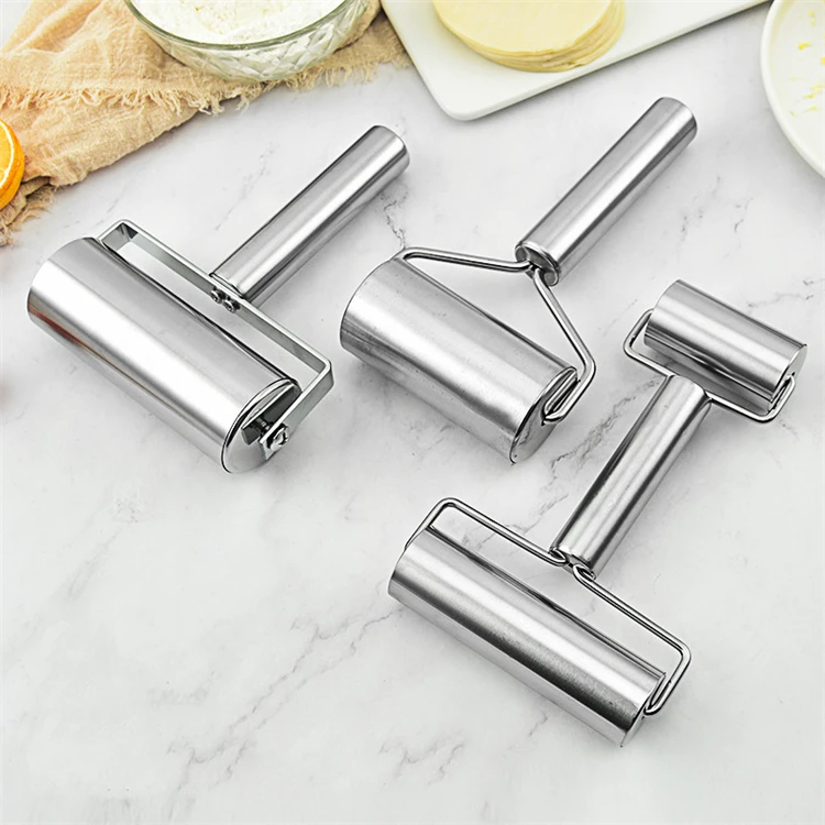 T type stainless steel small dough roller rolling pin stainless steel for baking