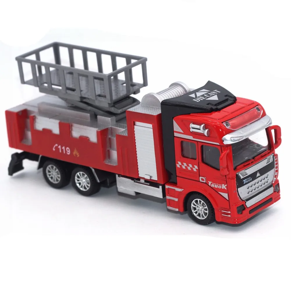 children toy fire truck car model toy alloy pull-back vehicle 1