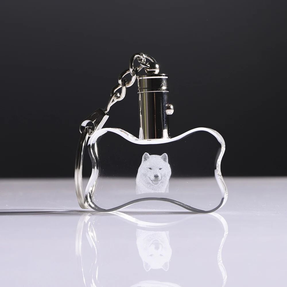 Small Bridgein pienmyynti mukautettu 3D luun muotoinen tyhjä LED-kidekoira-luun avainnauha muistoesineiden lahjoiksi