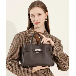 Wholesale Branded Custom Logo Ladies's Fashion Bags Luxury Design Genuine Leather Handbags Women's Real Cowhide Leather Bag