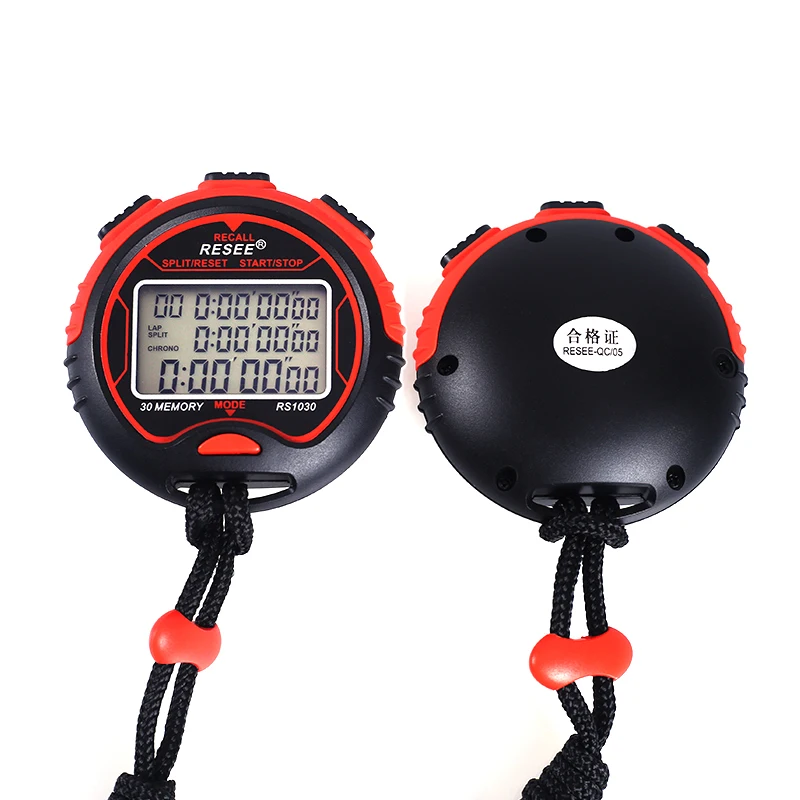 Resee Custom Logo Digital Running Timer 30 Lab Waterproof Professional Sports Stopwatch Electronic Chronometer Digital Display