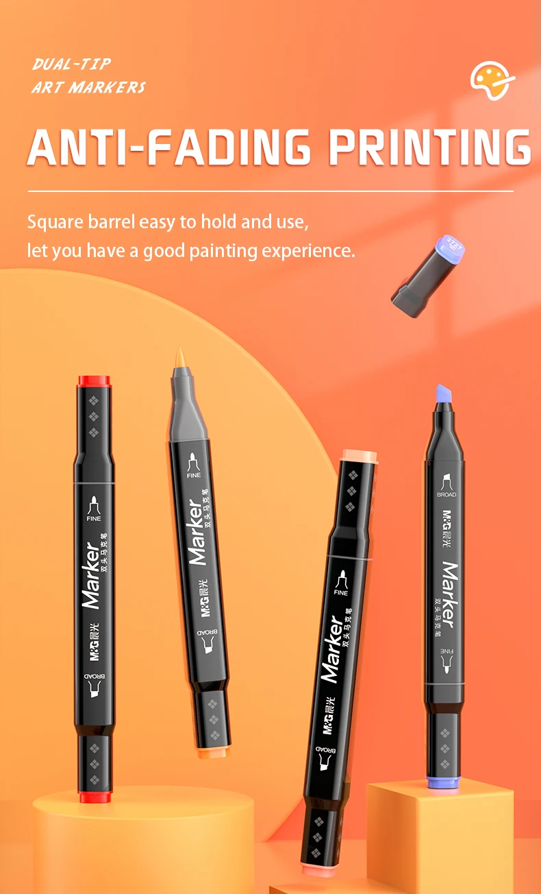 M&g 24 30 40 60 80 168 Colors Doubletip Square Art Marker Buy Art