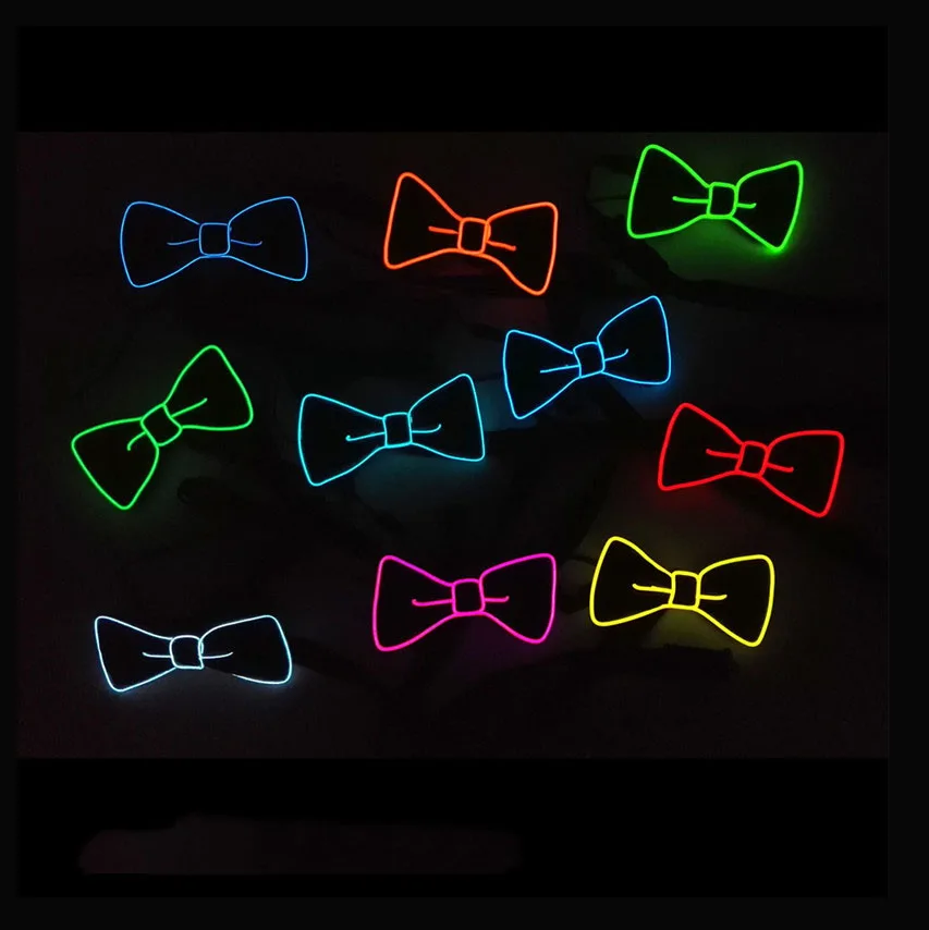 Light Up Bow Tie Neon Led Bowtie El Wire Bowtie Glow In The Dark Led ...