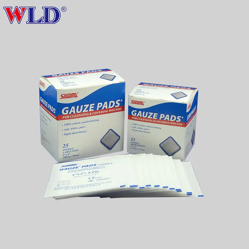 medical disposable sterile gauze swab pad 100% cotton