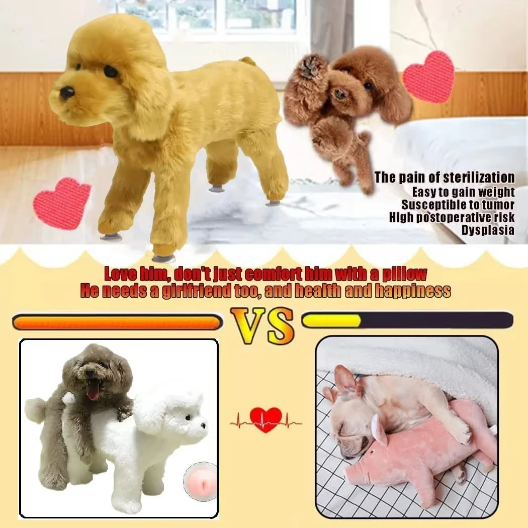 High Quality Eco-friendly Realistic Dog Toy Soft Fur TPR Material Built-in  Vibrating Sound Companion Sex Toys for Dogs