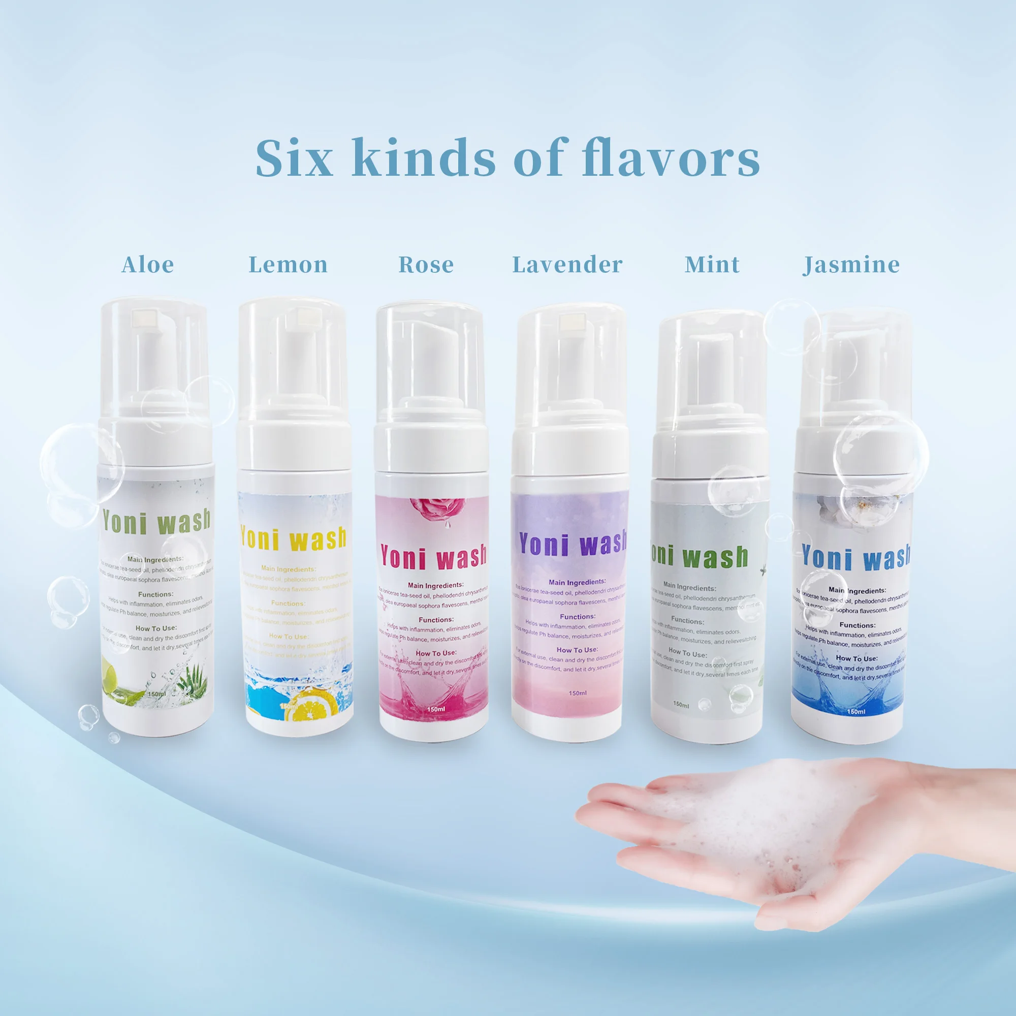 Free Design New Arrival Different Flavors Yoni Spray Wash Foam Hygiene Products For Feminine