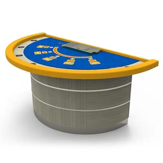 YH Роскошные 7 мест казино Карибского моря игральных карт стол МДФ деревянный светодиодное освещение со