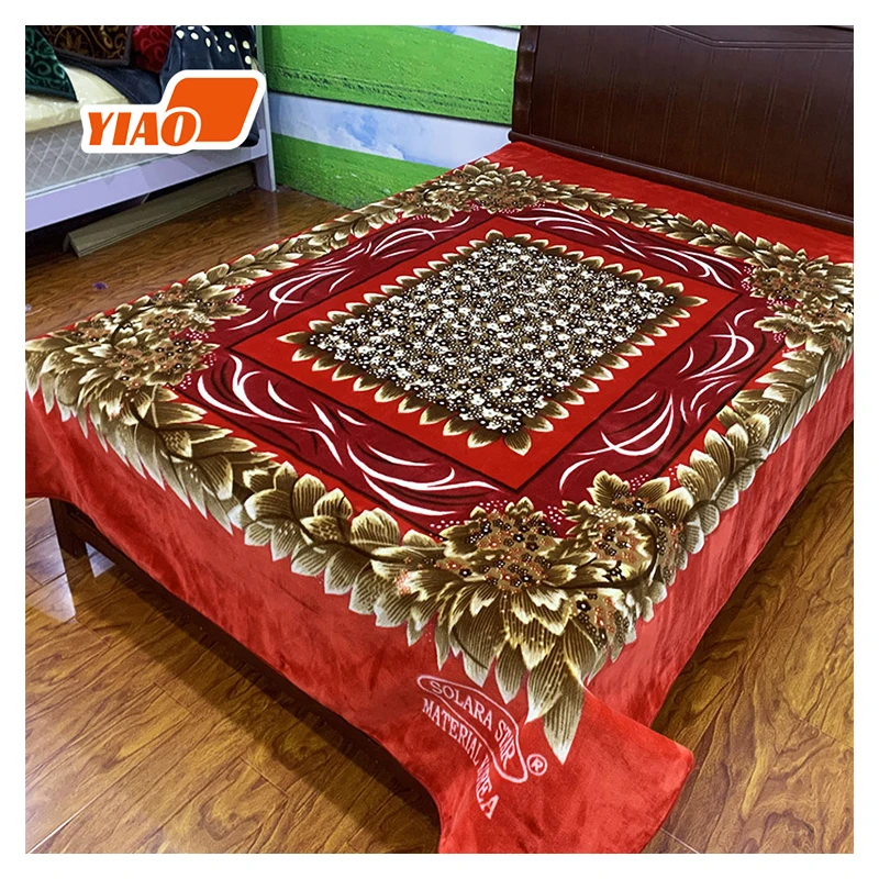 Beautiful Color Variation Print Plush Microfiber Korean Mink Blankets 2 Ply Mink Blankets Japan Mink Blanket Fabric