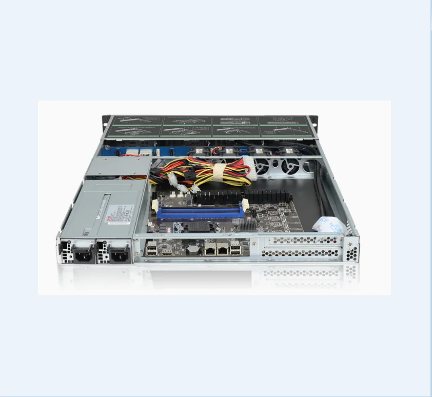 卸売コンピューターケース、短尺1U、4ベイ、19インチラックマウント