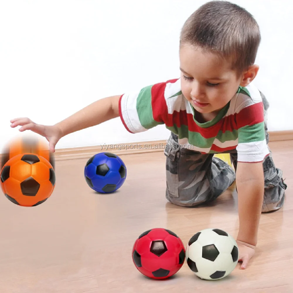 Kustom Mini uniseks bola sepak bola lembut mainan PU Mini busa lembut spons  untuk dalam ruang luar ruang bermain olahraga hadiah anak-anak