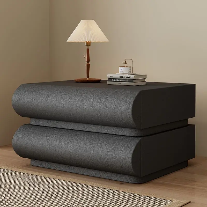 Nordic Lighting Round Smart Night Stand With Two or Three Drawers Luxury Nightstand for Bed Room