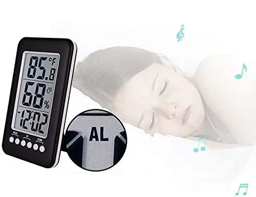 LCD Digital Thermometer Hygrometer Indoor Temperature Humidity Meter Alarm Table Clock
