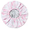 Bonnet de soin capillaire floral rose