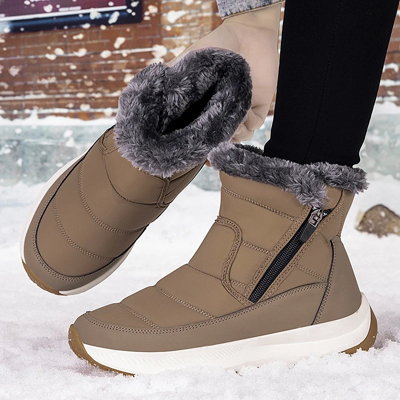 Custom Women Long Boots Flat Heel Shoes Women Winter Warm Waterproof Boots  Fashion Shoes Female Footwear Size 36-42