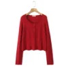 Cherry red knitted cardigan