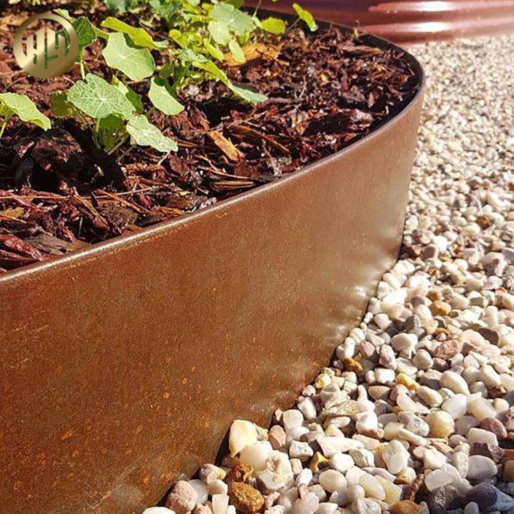 Bordure Jardin Acier Corten, 120 Cm De Long, 18,5 Cm De Hauteur, Bordure De Jardin - Métal Galvanisé à Chaud, Green-split