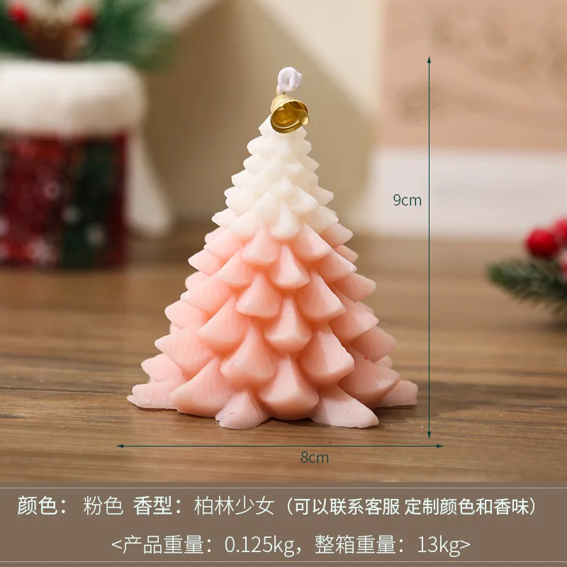 Winter Candle Christmas Tree Shape Scented Aroma Candle Ambiance Sensation Snowflake Christmas Modeling Gift Christmas Candle