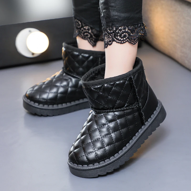 Moyo водонепроницаемые нейлоновые стеганые ботинки на плоской подошве под заказ детские меховые резиновые ботильоны для дождя из ЭВА зимние ботинки для детей