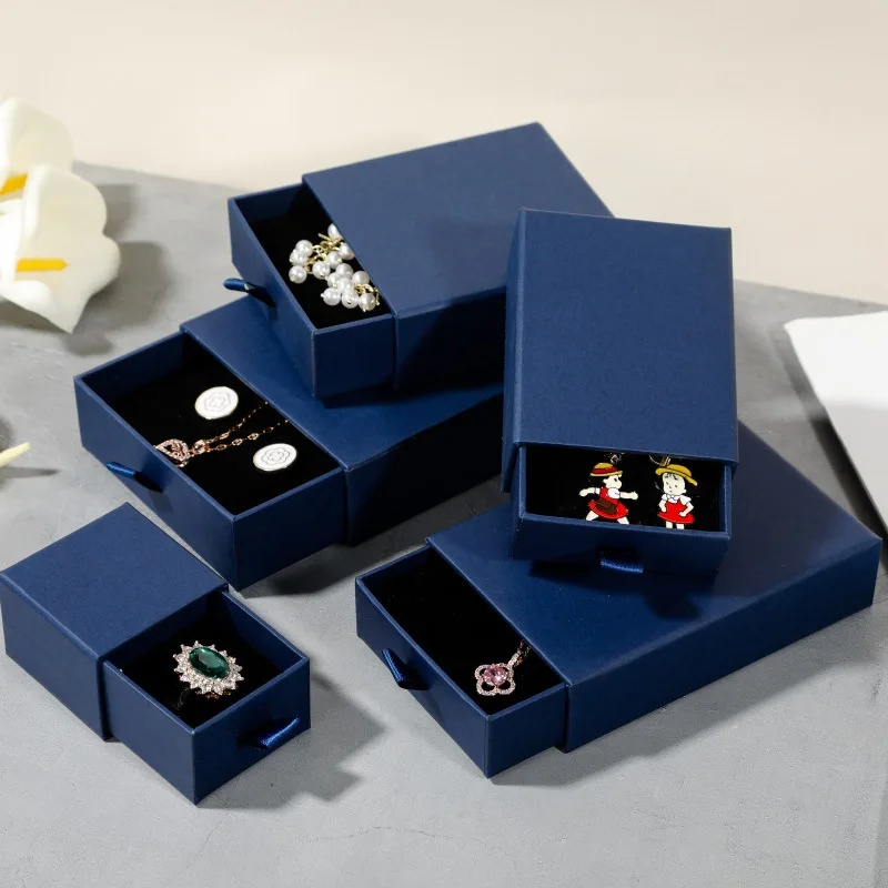 Tongxing Custom Logo Jewelry Organizer Accessories Packaging Box Rectangular Paper Ring Necklace Gift Packing Box
