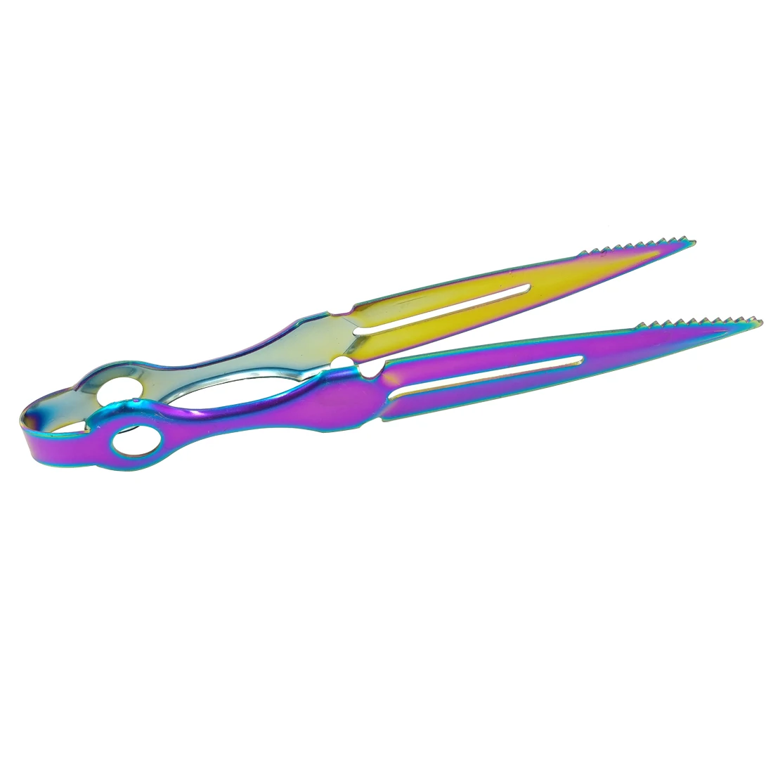 T033ST Lvhe Unique Rainbow Color Stainless Steel Shisha Coal Tongs