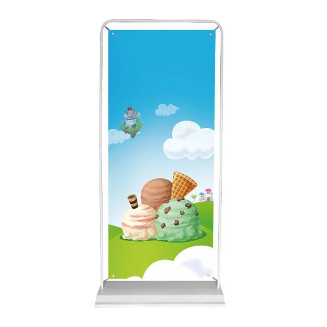 Outdoor exhibition display promotional 60*160 plastic windproof wide base door shape frame banner stand for promotion